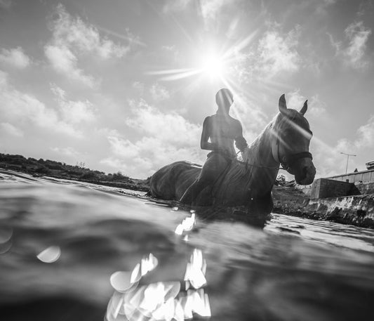 Cristiana Solinas riding in water